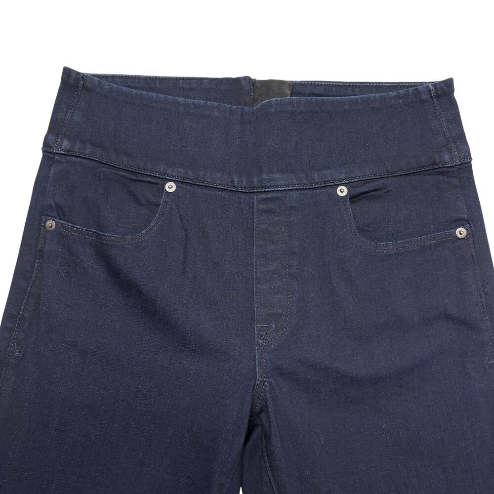 SPANX Jeans High Rise Slim Boot Dark Wash Back Zip Dark Indigo Denim Size 28